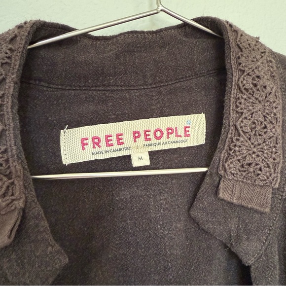 Free People Ariana Jacket Women's Black Military Style Jacket Size Medium - Picture 7 of 11